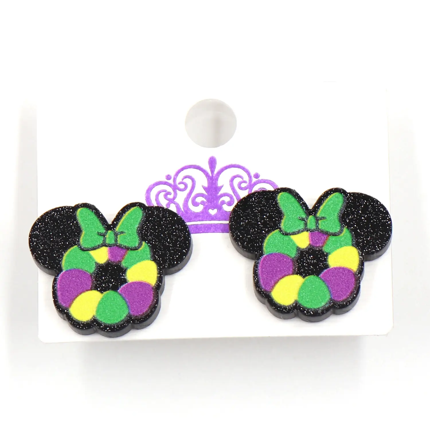 Brincos para mulheres ERS815ER1764 1 par de novos produtos CN para mulheres mouse Mardi Gras joias acrílicas com glitter da moda