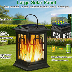 Lámpara Solar Colgante de Diseño Moderno IP67 2100K Blanco Neutro Negro, Decorativa para Jardín, Patio, Iluminación Exterior - Product Image 5