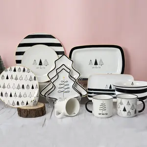 Porcelain Full Dinnerware Sets Ceramic Christmas Dinnerware Sets for Dinner