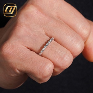 Anillo de Diamante Cultivado en Laboratorio con Certificación IGI, Oro Blanco para Mujer, Corte Brillante Redondo, Estilo Clásico de Compromiso, Banda con Pavé Completo, Regalo de Joyería - Product Image 5