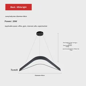Swallowtail <span class=keywords><strong>LED</strong></span> ánh sáng hiện đại tối giản sáng tạo cá tính phòng văn phòng phong cách công nghiệp Đèn chùm sắt đen 6000K 3 năm - Product Image 6