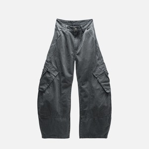 Pantalones Vaqueros Anchos de Mezclilla Gris, Corte Holgado, 100% Mezclilla, Ajuste Relajado, Jeans Utilitarios de Alta Calidad - Product Image 1