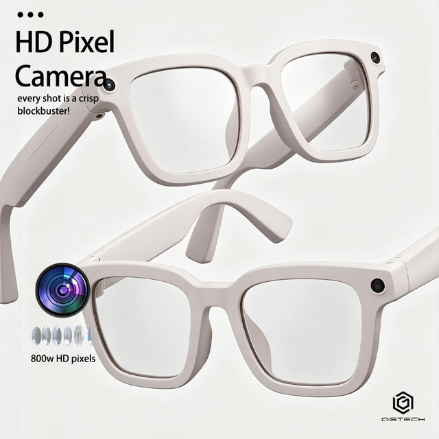 Smart OEM AI Glasses 8MP 1200P HD Video Ultra Stabilization Real-Time Multilingual Translation Open Ear for Education