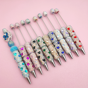 0 B7029 nuevo corazón cristal Bling cubierta completa Rhinestone bolígrafo creativo DIY joyería cuentas pluma promoción escuela Oficina regalos - Product Image 6