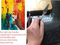 Foska Spatule d'artiste en acier inoxydable pour peinture à l'huile, acrylique, mélange de couleurs, estompage et décoration de gâteaux