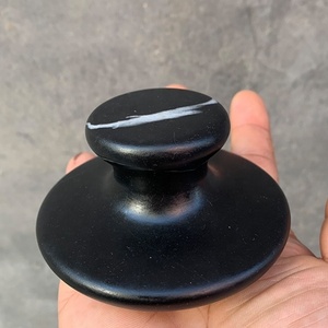 Customize Natural Large Size Black Bian Stone Mushroom Stone Jade Gua Sha Scraping Tool Big Jade Gua Sha for Body - Product Image 6