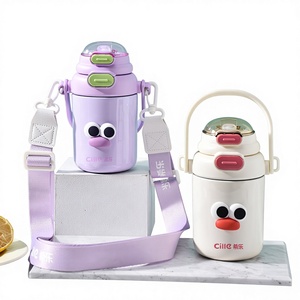 Tazza Hilo di Grande Capacità con <span class=keywords><strong>Doppio</strong></span> Coperchio, Carina per Ragazzi e Ragazze, in Acciaio Inox 316 con Cannuccia, Isolamento Sottovuoto Portatile - Product Image 1