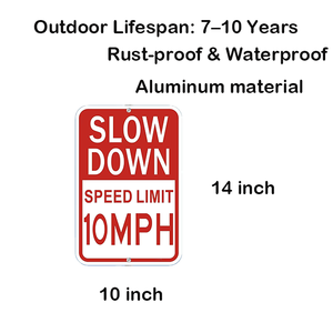 علامة الحد الأقصى للسرعة الصناعية <span class=keywords><strong>10</strong></span> <span class=keywords><strong>MPH</strong></span>-علامة ألومنيوم بطيئة للمستودع والمصنع - Product Image 2