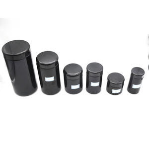 Wholesale 50ml high-grade black porcelain face cream can Violet Storage <b>Glass</b> <b>Jar</b> with Cap - Product Image 5