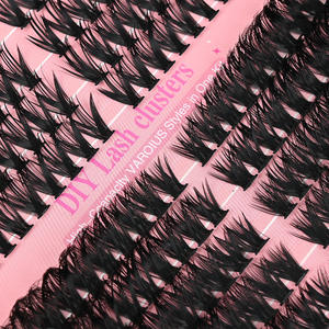 Fabrieks-exclusieve gecombineerde set gelijmde, gepluimde valse wimpers, make-up professionals mascara-boek voor clusterwimpers - Product Image 3