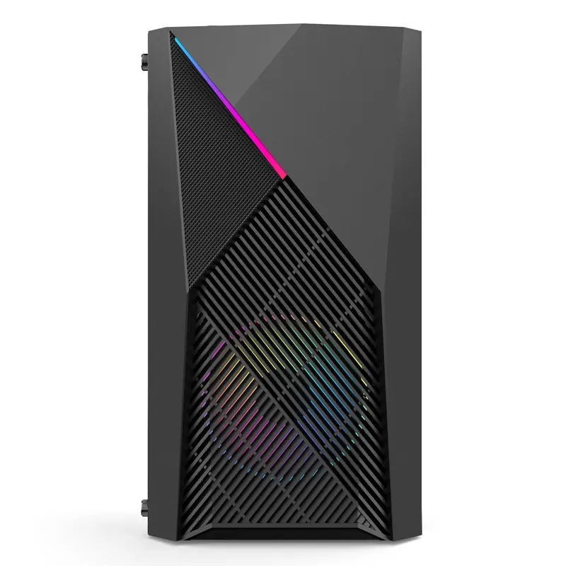 Lovingcool สไตล์ใหม่โลโก้ที่กําหนดเองสีดํา Mid Tower พัดลม RGB กรณี CPU PC แชสซี M-ATX ITX USB3.0 GAMING PC สํานักงานคอมพิวเตอร์