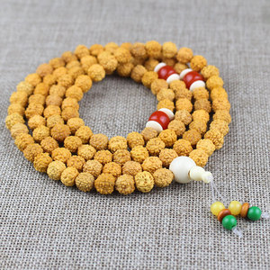 Bodhi Seed <b>Bracelet</b> 108 Beads Round Yellow Stone Jewelry for Men Women <b>Couple</b> - Product Image 2