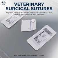 Fournisseur Alibaba de premier plan : Suture chirurgicale vétérinaire stérile avec aiguille PGA, fil de suture, conception personnalisée