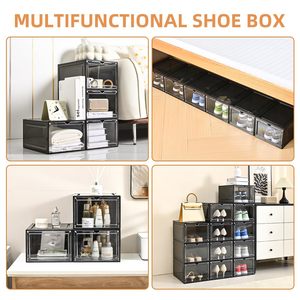 Boîte de rangement pour chaussures personnalisable, boîte à chaussures en plastique recyclable translucide, anti-poussière, empilable, avec aimant - Product Image 3