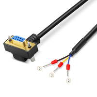 Cable Serial DB9 en Ángulo Recto de 90 Grados, Contactos Chapados en Oro, RS232, 9 Pines, 3 Hilos, Cable de Conexión a Terminal