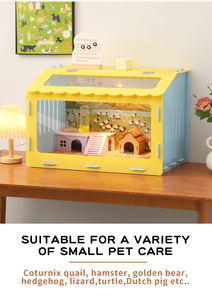 Cage à hamster colorée avec fenêtre en acrylique, petit habitat pour animaux de compagnie, maison pour hamster, cochon d'Inde, hérisson - Product Image 2