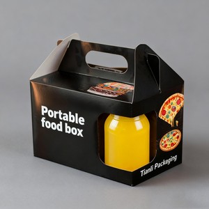 Caja de Embalaje Portátil Desechable Personalizada para Pollo Frito, <span class=keywords><strong>Hamburguesas</strong></span>, Papas Fritas, Bebidas, Caja de Papel para Alimentos de Restaurante - Product Image 6