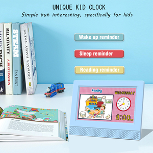 Horloge numérique avec calendrier parlant à rétroéclairage LED de 7 pouces avec plusieurs interfaces et affichage de texte couleur pour enfants - Product Image 5