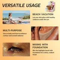 Vente en gros de 12 pièces/boîte de illuminateur pour le visage, maquillage pour le corps, huile scintillante liquide