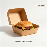 Boîte à hamburger en kraft imprimée sur mesure, boîte à clapet jetable de qualité alimentaire pour la restauration rapide à emporter, vente en gros