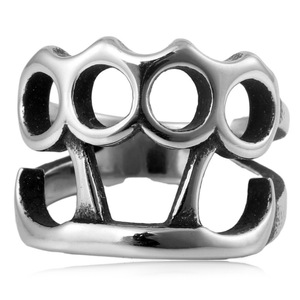 yunnique Men's Geometric <b>Titanium</b> Steel <b>Ring</b> Fist Shape Fashion Jewelry Gift Occasion FY280141 - Product Image 4
