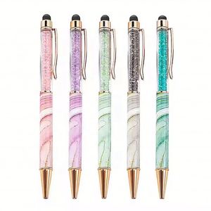 Stylo publicitaire personnalisé en métal avec logo imprimé marbré - Stylo bille pivotant personnalisé 1,0 mm pour étudiants et cadeaux - Product Image 1