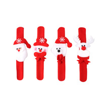 Bracelet lumineux en peluche Père Noël, décorations de poignet, anneau à pression, cadeau de Noël