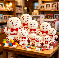 Peluche Bonhomme en pain d'épices, adorable personnage de dessin animé de Noël, poupée en peluche pour collection d'enfants, vente en gros