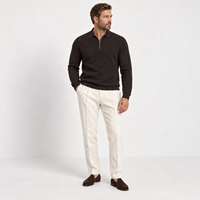 Polo tricoté pour homme, coupe ajustée, décontracté et professionnel, à manches longues, col zippé quart, col rabattu, avec empiècements côtelés aux coudes, uni, personnalisé, collection automne