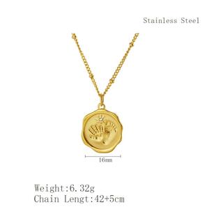 Joyería personalizada chapada en <span class=keywords><strong>oro</strong></span> <span class=keywords><strong>de</strong></span> 18 quilates, collar con huella <span class=keywords><strong>de</strong></span> bebé, collar con colgante redondo con nombre grabado <span class=keywords><strong>para</strong></span> niños, collar <span class=keywords><strong>de</strong></span> cumpleaños con piedra natal - Product Image 6