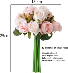Ramo de Rosas Artificiales de Seda Hechas a Mano al Por Mayor a Precio de Fábrica para Decoración de Bodas, Navidad y Año Nuevo Chino - Product Image 2