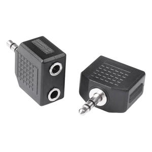 Adaptador de audio estéreo de 3.5mm a doble conector hembra de 3.5mm, divisor de enchufe para conexión de auriculares y altavoces - Product Image 1