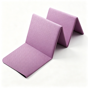Tapete de Yoga Plegable GQK Morado, Base de TPE de 5mm de Grosor, Diseño Cuadrado Contemporáneo Impreso, Hecho a Máquina, para Uso Doméstico - Product Image 1