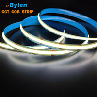 IP20 10mm Cob şerit su geçirmez açık alan aydınlatması 5 metre 90 ° 3 yıl garanti çift renk akıllı CCT LED şeritler toptan Shenzhen RTS