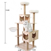 Capsule spatiale d'une seule pièce arbre à chat multicouche en bois étagère pour chat un grand cadre d'escalade pour chat fournitures pour animaux de compagnie