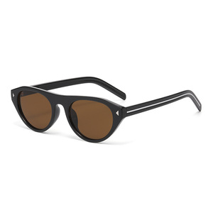 Gafas de Sol Personalizadas con Logotipo, Diseño Vintage 2026, Estampado de Leopardo, Montura Pequeña, Media Montura, Ovaladas, Estilo Ojo de Gato, UV400, con Remaches, para Hombre y Mujer - Product Image 3