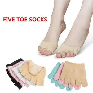 Toptan kadın beş ayak çorap süper sığ ağız görünmez yarım palmiye beş parmak çorap yüksek topuk ayak çorap