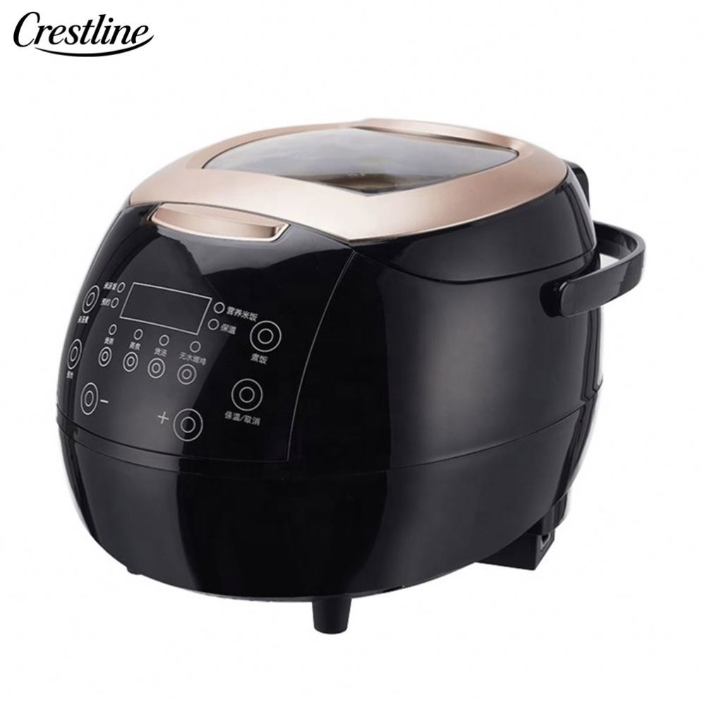 Multifunctional 5L Large Capacity Ceramic Pot Rice Cooker Electric Reservation Feature Rice Measuring Cup Paddle for Household