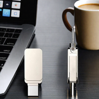 Clé USB pivotante de type C 2.0/3.0, mini métal, 16 Go/32 Go/64 Go, nouvelle pour les smartphones Android