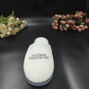 <span class=keywords><strong>Ciabatte</strong></span> personalizzate hotel per bambini in velluto bianco pantofole a punta chiusa <span class=keywords><strong>con</strong></span> cinghie elastiche - Product Image 2