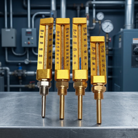 Termómetro Industrial Tipo V para Tuberías con Funda Protectora, Clasificación IP65, Rango 0-50°C, Precisión 0.1°C, OEM ODM, Sonda de 100mm, AIMS
