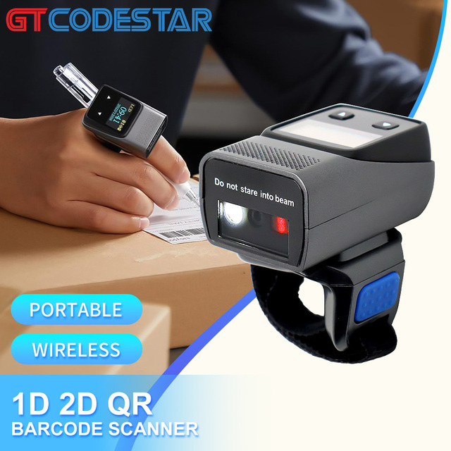 GTCODESTAR 2D Barcode Reader QR Code Reader 1D Wireless Barcode Scanner Handheld Barcode Scanning Gun for Supermarket
