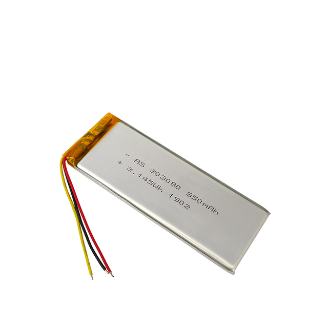 Hot Sale Rechargeable 303080 3.7v 850mah Lipo Li Ion Battery Li Polymer Batteries With UL1642,IEC62133,CE,UN38.3 Certifications