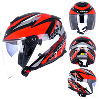 LS2OF626 Certifié ECE/DOT authentique Casque de moto demi-coque pour homme, casque de vélo électrique quatre saisons, casque trois-quarts pour femme à grande pédale