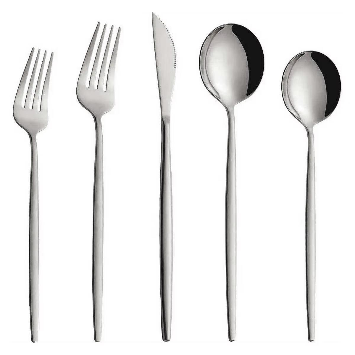 Matte silver 5 pieces/set