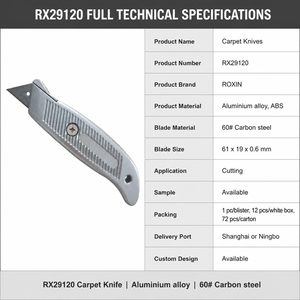Couteau utilitaire robuste de haute qualité personnalisé OEM, lame en acier au carbone, couteaux de <span class=keywords><strong>couvreur</strong></span> adaptés pour couper les tapis de sol - Product Image 3