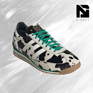 Adidas Wmns Sl72 Og 'Cowprint - Core Black Court Green' Chaussures rétro à lacets à bout rond style baskets de marche - Product Image 2