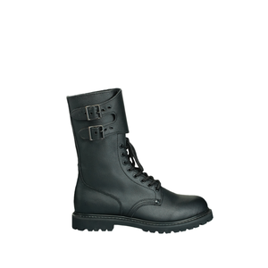 Botas Tácticas de Cuero Genuino Negro de Alta Calidad, Antideslizantes y Resistentes al Desgaste para Protección, Patrulla y Entrenamiento de Campo - Product Image 1