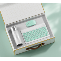 Hadiah Souvenir Eksekutif Perusahaan Bisnis, Set Hadiah Cangkir Termos Titanium Promosi, Set Alat Tulis Mouse Nirkabel untuk Wanita