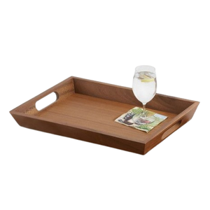 Bandeja para servir comida de fruta de café, fábrica al por mayor, bandeja de madera de acacia, plato de madera de nogal, mesa de comedor para el hogar - Product Image 1
